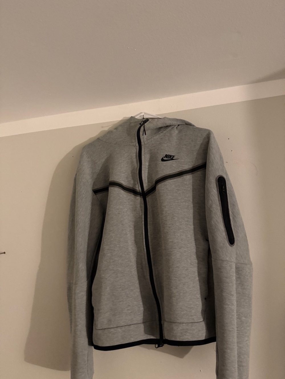 Nike Light Gray Hoodie with Black Accents